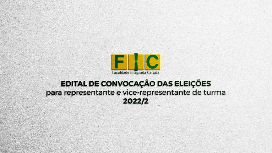 Edital de convocação das eleições para representante e vice representante de turma